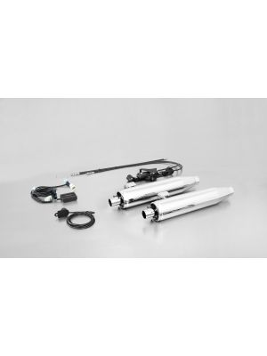 2 x CUSTOM Schalldämpfer ohne Kat. ohne Endkappe, Chrom, mit SC15-System