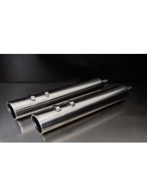 CUSTOM exhaust Slash cut muffler Harley Davidson Touring Ø 102 mm (4''), with ECS-system, chrome, EG/ABE/EEC