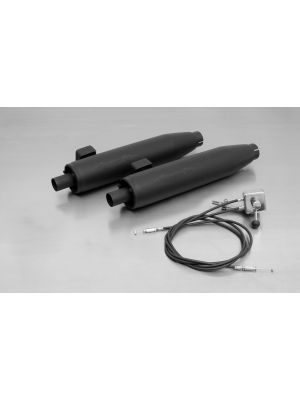 2x CUSTOM exhaust no. cat., no end cap, with MCS-system, stainless steel black